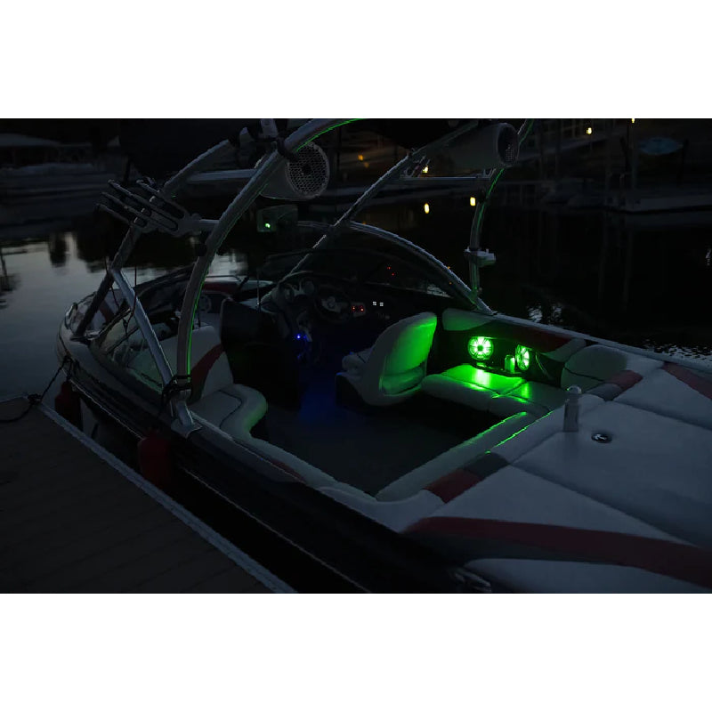 Stinger SEA65RGBS 6.5” Coaxial Marine Speakers with Built-in Multi-color RGB Lighting (Silver)