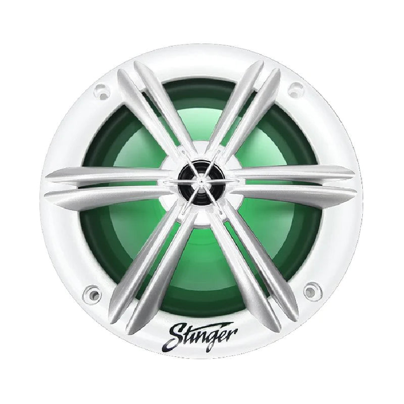 Stinger SEA65RGBW 6.5” Coaxial Marine Speakers with Built-in Multi-color RGB Lighting (White)