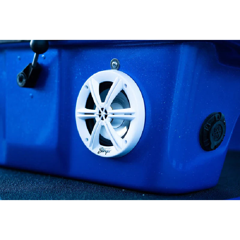 Stinger SEA65RGBW 6.5” Coaxial Marine Speakers with Built-in Multi-color RGB Lighting (White)