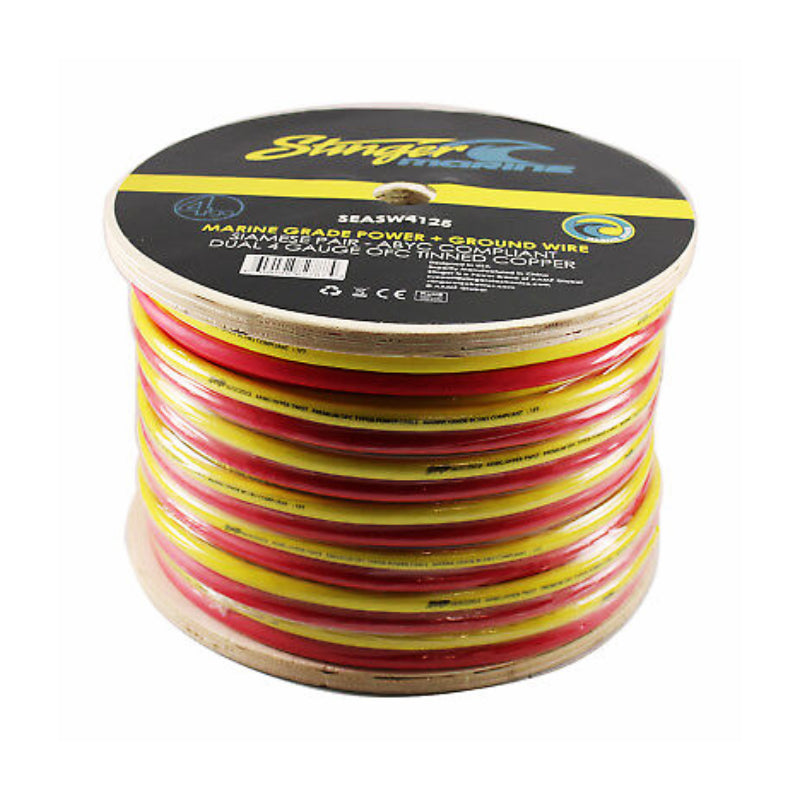 Stinger SEASW4125 125ft. 4GA Marine-grade Amplifier Wire Spools