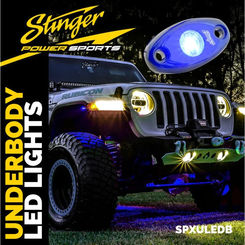 Stinger SPXULEDB Universal IPX Rated Blue LED Underbody Rock Lights (Pair)