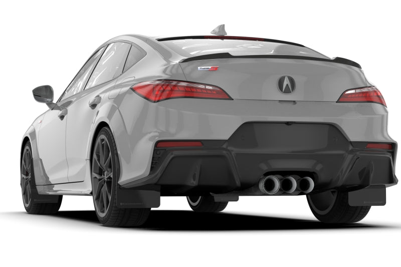 Rally Armor - 23-24 Acura Integra + Integra Type-S Black UR Mud Flap W/White Logo (No Drilling Req.)