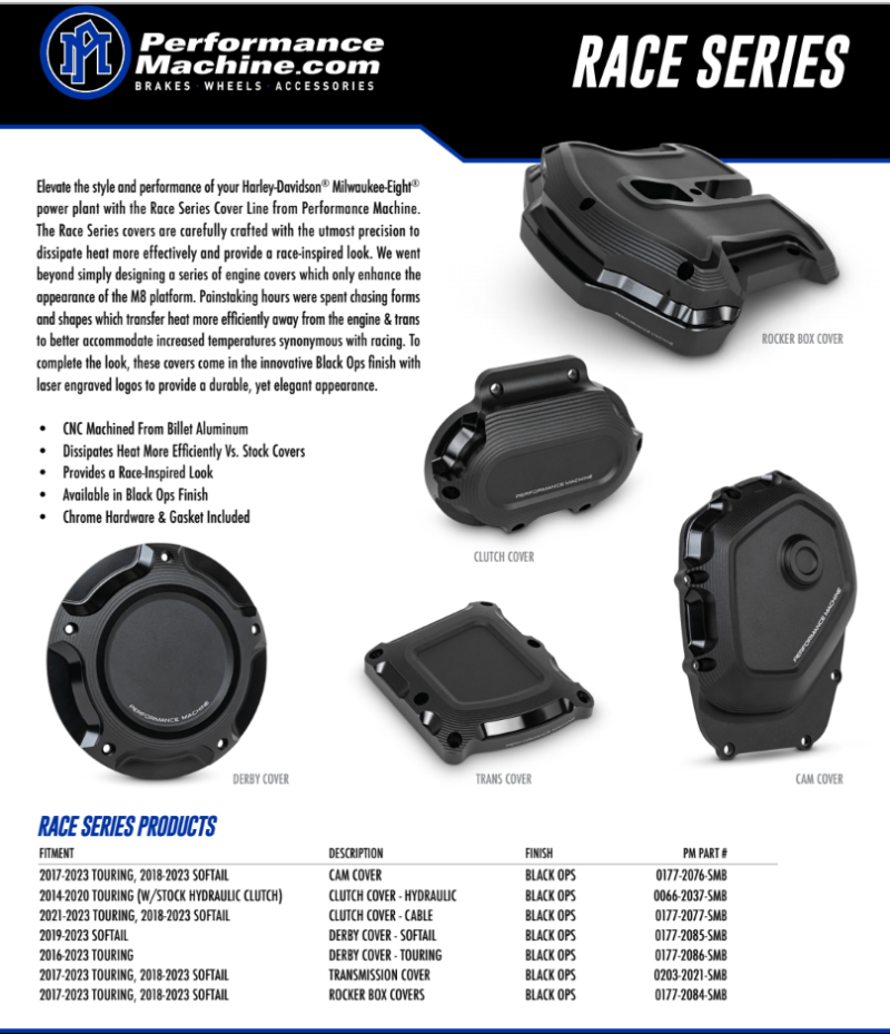 Performance Machine Race Series Derby Cover - Black Ops