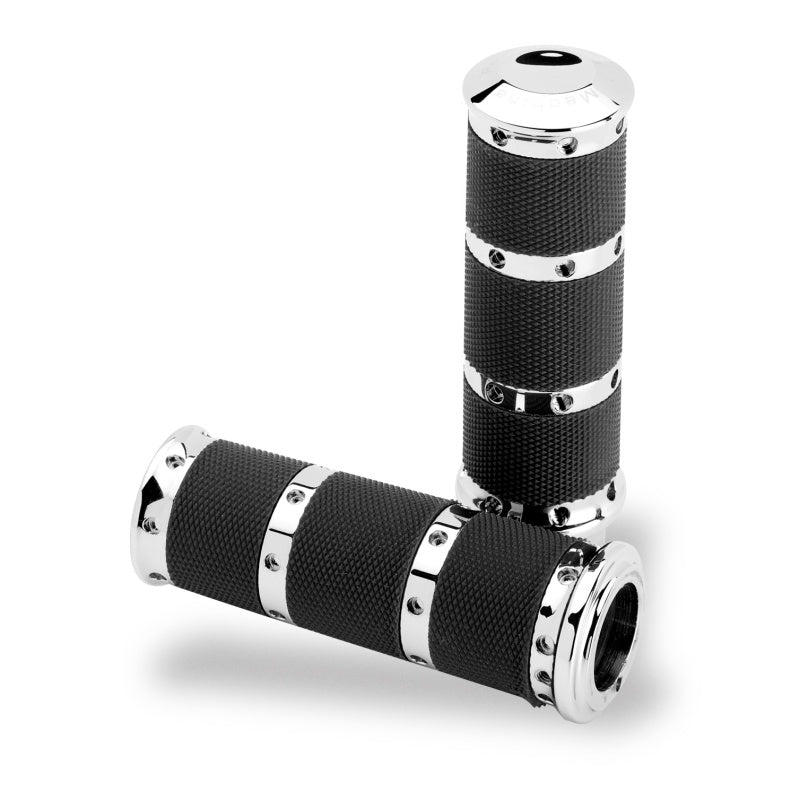 Performance Machine Handle Grip Set- xL Rubber 2K8 - Chrome