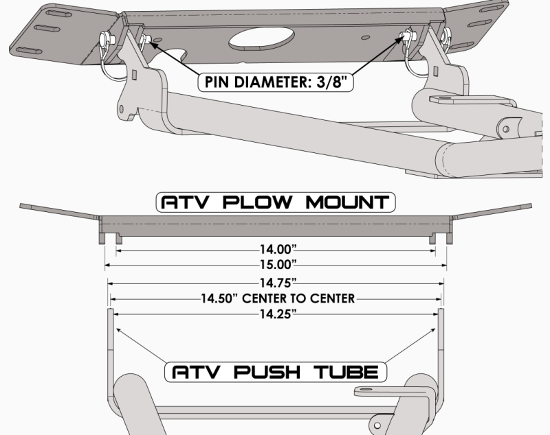 KFI Kfi Atv Plow Base Push Tube