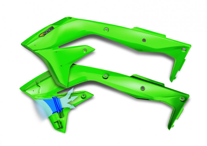 Cycra Powerflow Intake Radiator Shrouds - Green
