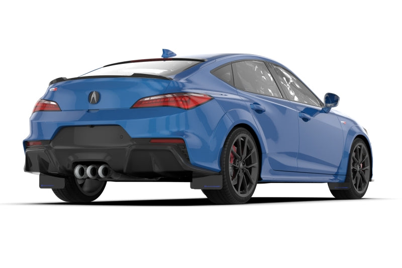 Rally Armor - 23-24 Acura Integra + Integra Type-S Black UR Mud Flap W/White Logo (No Drilling Req.)