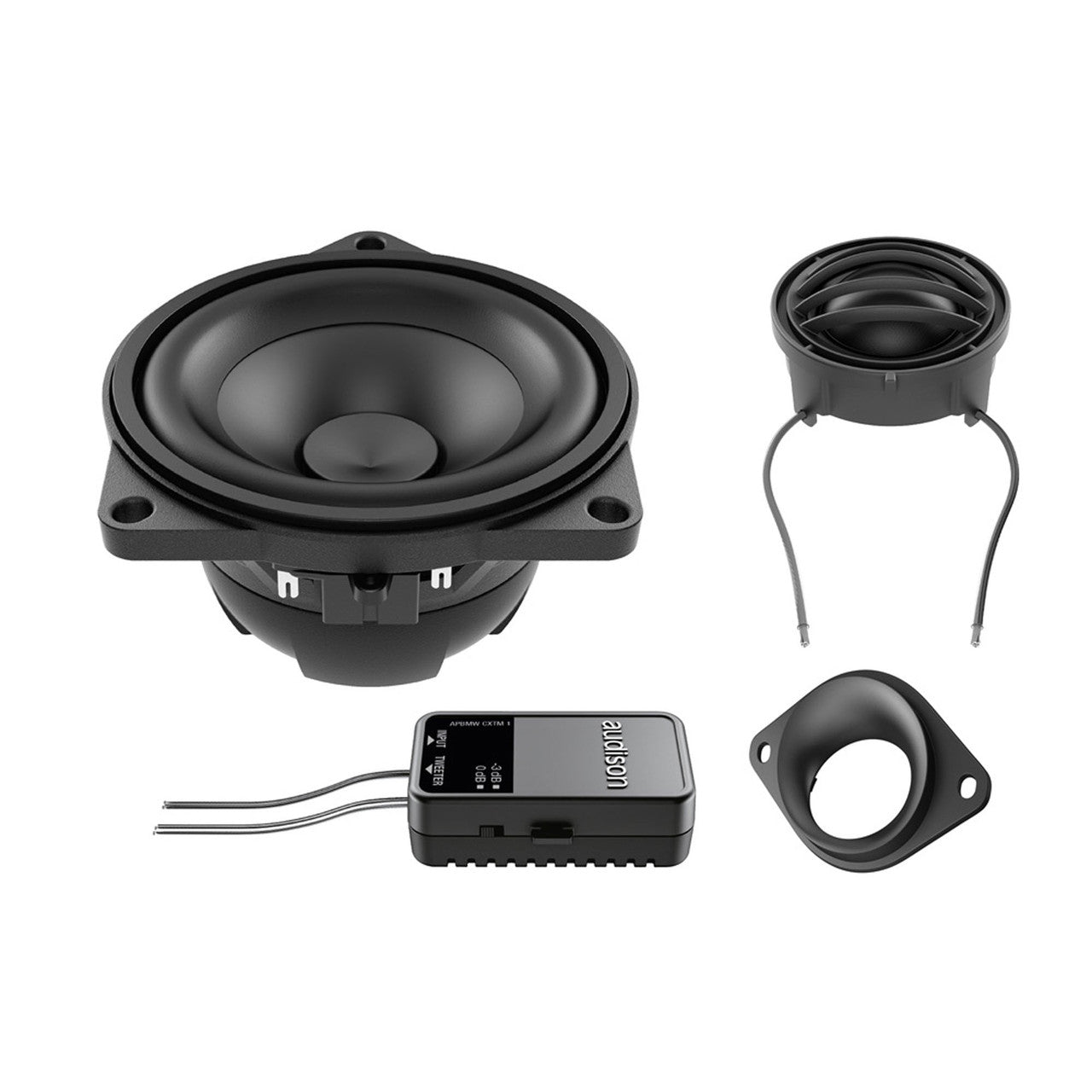 Audison APBMW K4M KIT Prima Series 4 inch (100mm) 2-Way Component Speaker Set TW + MID + ACC SmallBasket