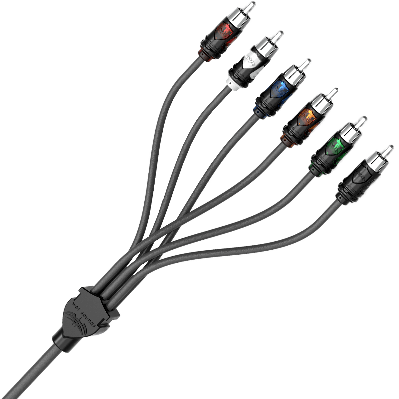 Wet Sounds WWX-RCA-6CH 23FT Wet Sounds WWX-RCA-6CH Marine-rated 6-channel RCA cable (23-foot)