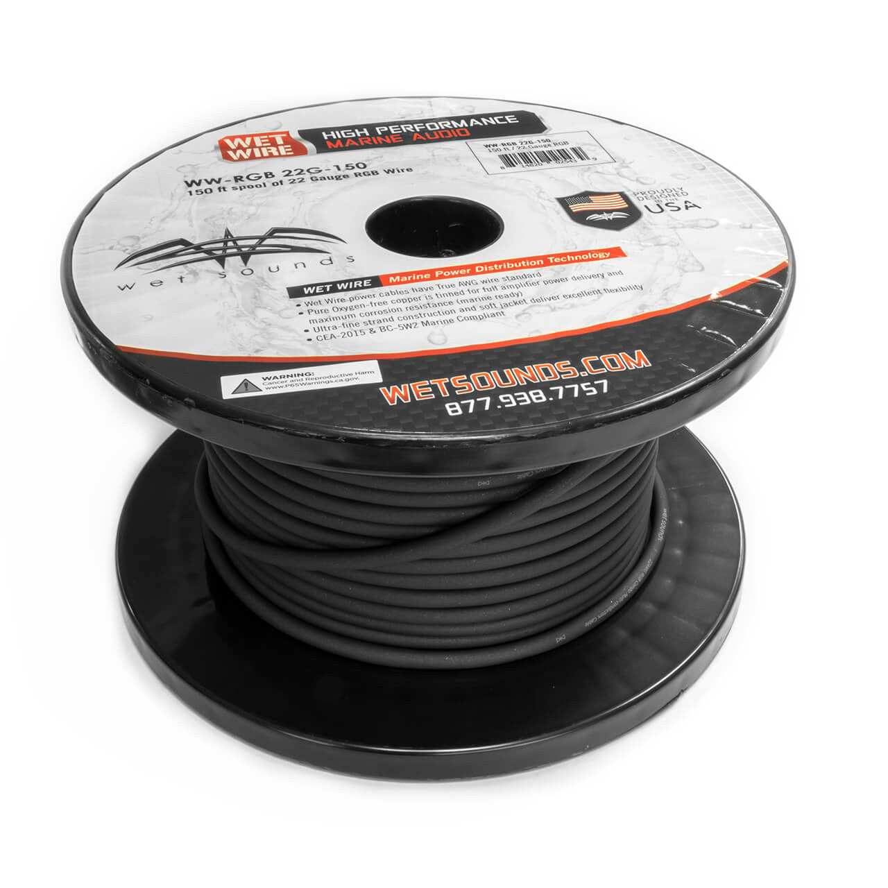 Wet Sounds WWX-RGB 22G-150 Wet Sounds Frosted RGB 22 Gauge 150' Wire Spool - View 2