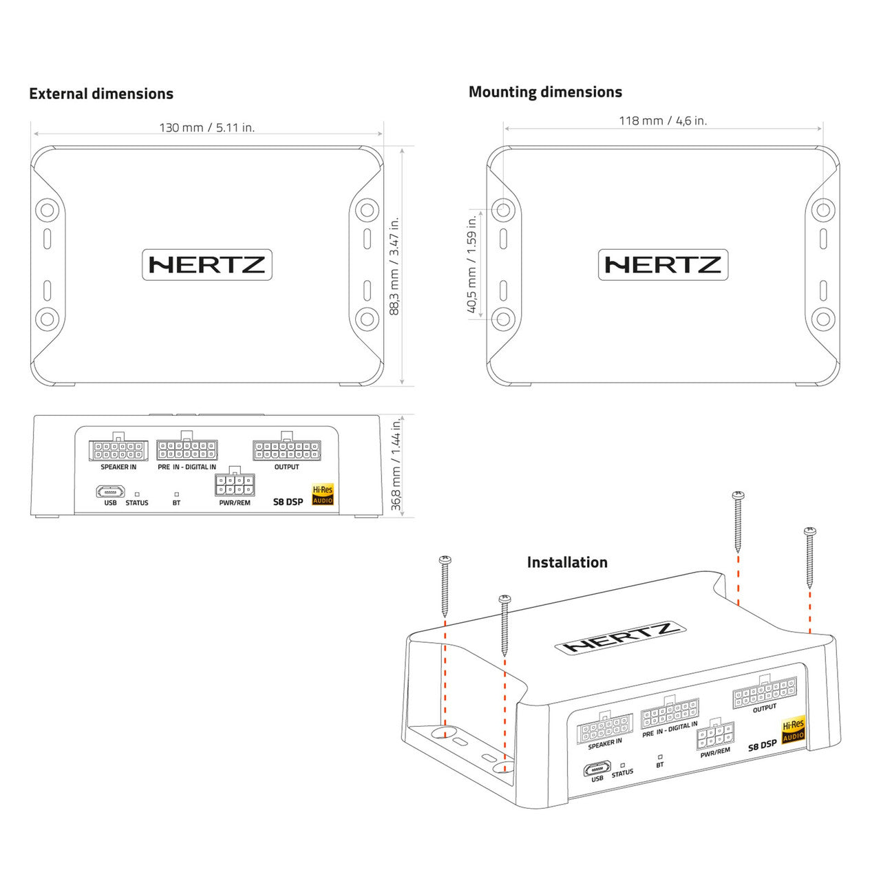 Hertz S8 DSP Compact Digital Interface Processor 6 in + digital in & 8 outputs