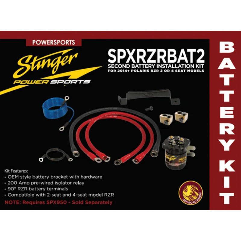 Stinger SPXRZRBAT2 Second Battery Installation Kit for 2014+ Polaris RZR