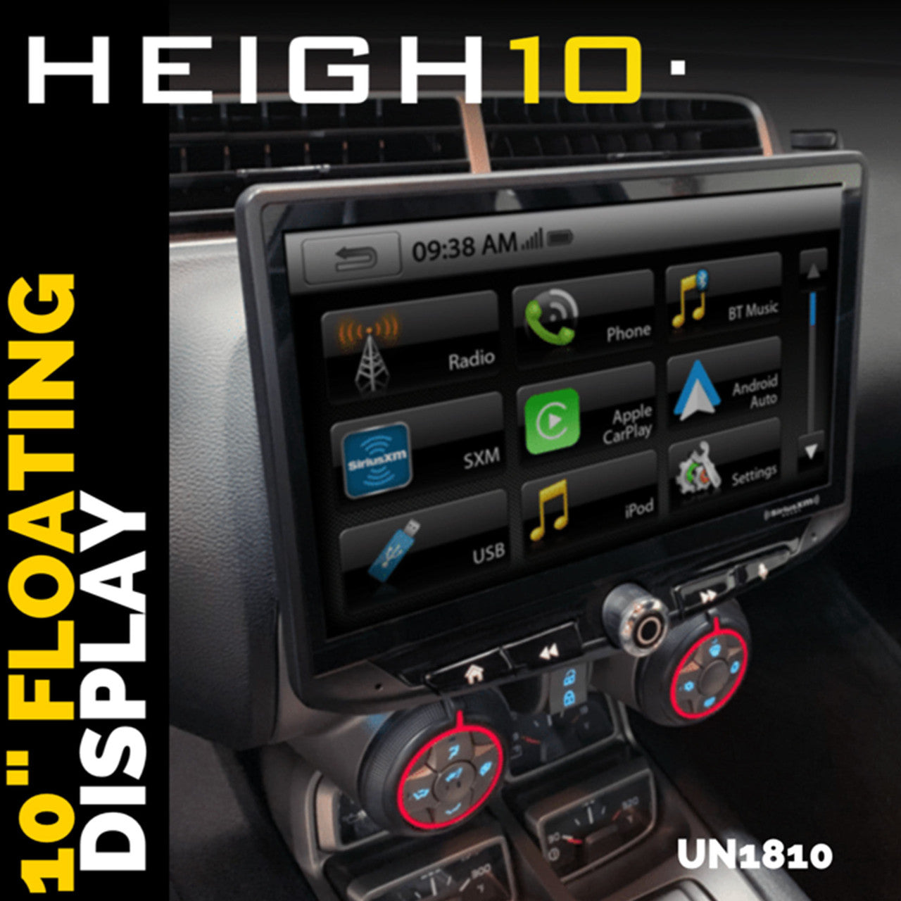 Stinger UN1810 AM/FM/Audio/Video Receiver w/ 10-inch Touch Screen and Mech-less Design - Single-DIN Mounting