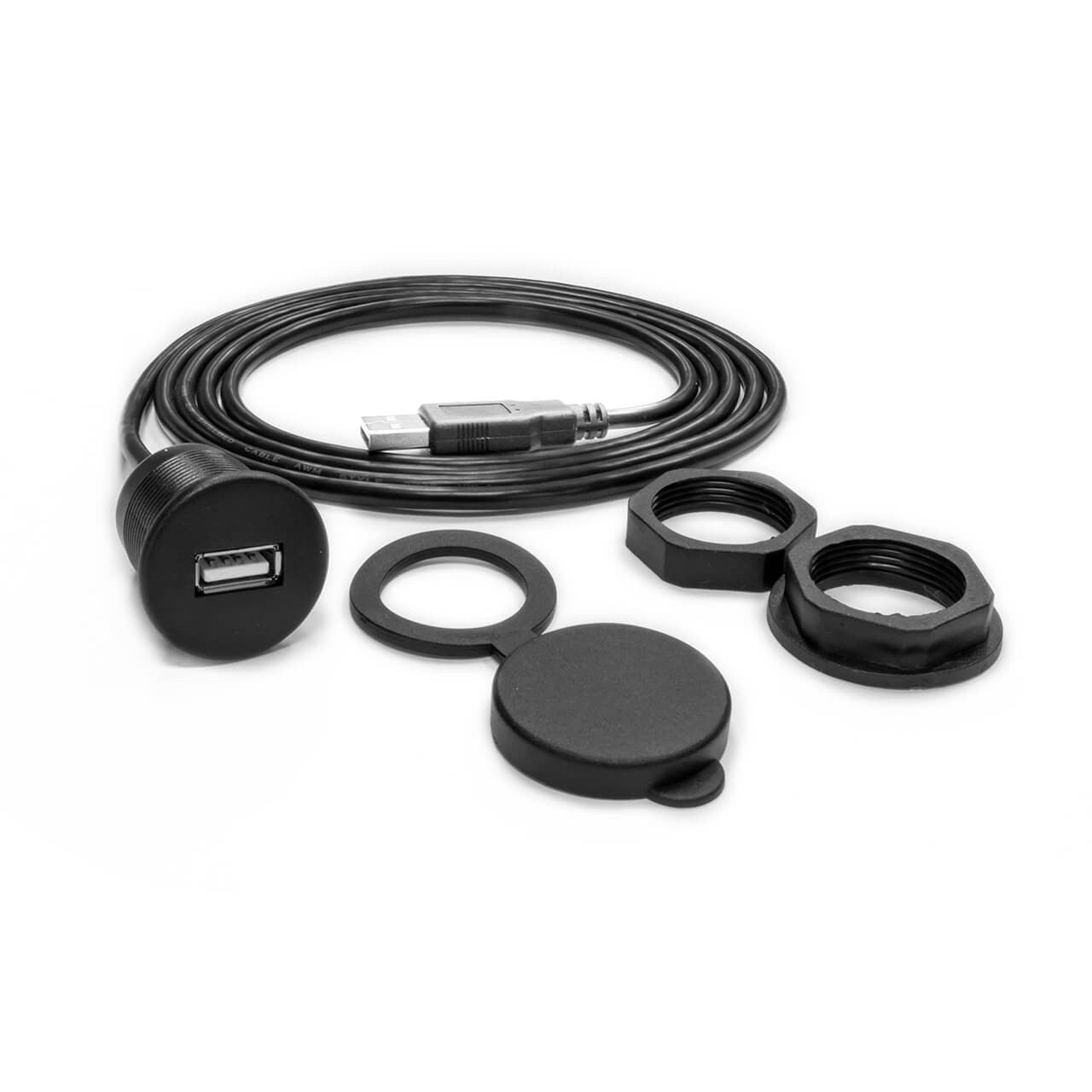 Wet Sounds WWX-USB-FM 6FT Flush Mount USB with 6 ft Extension Cable & Cover - View 1